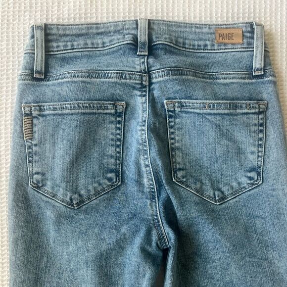 PAIGE Women's Hoxton Straight Light Wash Fray Hem Ankle Jeans Size 24 - Picture 6 of 14